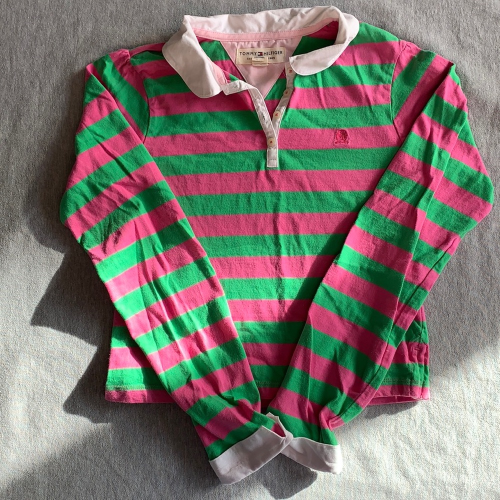 Tommy Hilfiger Girls Rugby Shirt Size Large